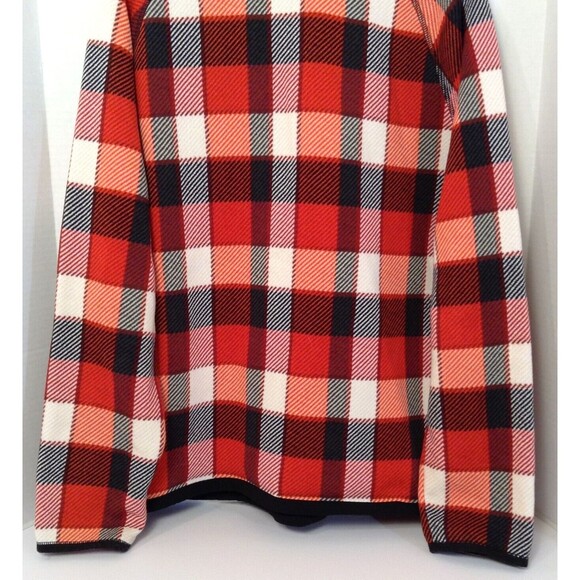 The North Face Jacket Mn L Red Plaid 1/4 Zip Fleece Chore Barn Outdoors Shacket - Picture 8 of 12